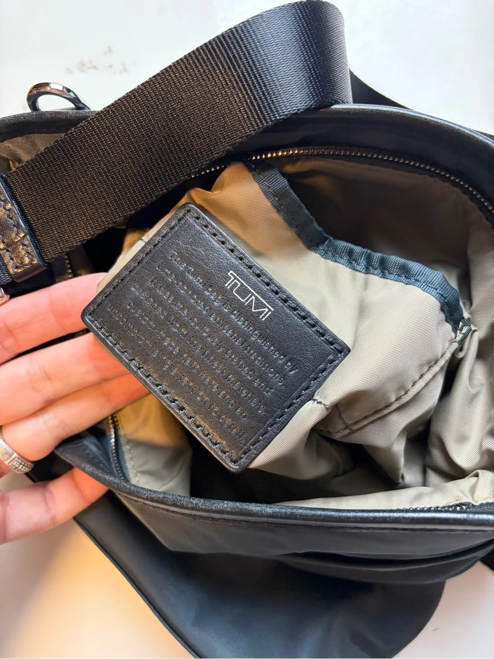 Tumi nylon messenger crossbody bag